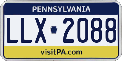PA license plate LLX2088