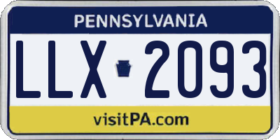 PA license plate LLX2093