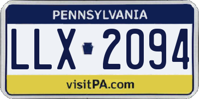 PA license plate LLX2094