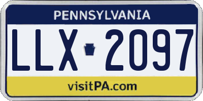 PA license plate LLX2097