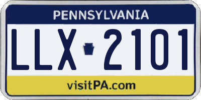 PA license plate LLX2101