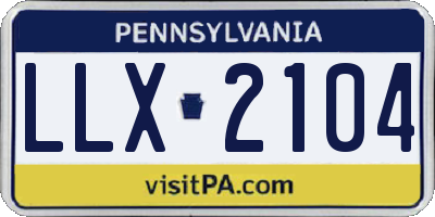 PA license plate LLX2104