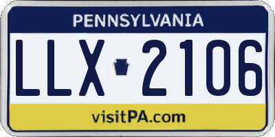 PA license plate LLX2106