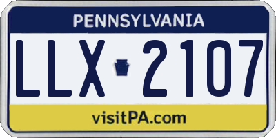 PA license plate LLX2107