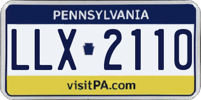 PA license plate LLX2110