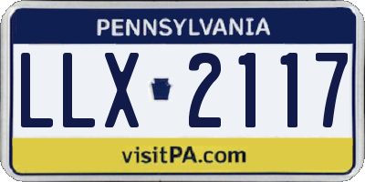 PA license plate LLX2117