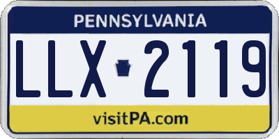 PA license plate LLX2119