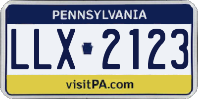 PA license plate LLX2123