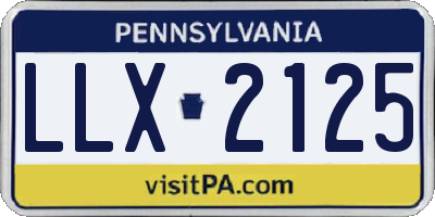 PA license plate LLX2125