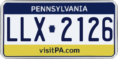 PA license plate LLX2126
