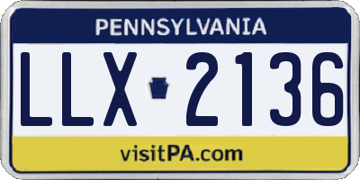 PA license plate LLX2136