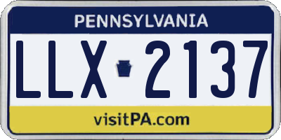 PA license plate LLX2137