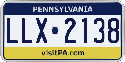 PA license plate LLX2138
