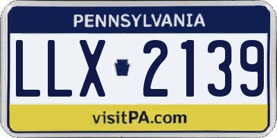 PA license plate LLX2139