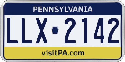 PA license plate LLX2142
