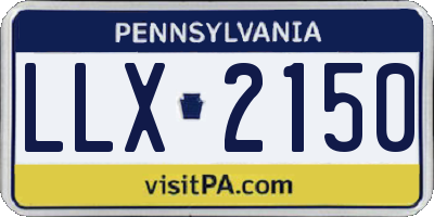 PA license plate LLX2150