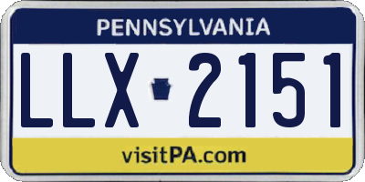 PA license plate LLX2151