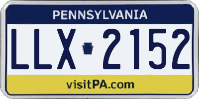 PA license plate LLX2152