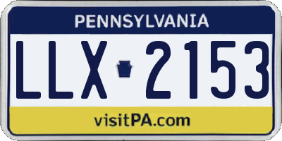 PA license plate LLX2153