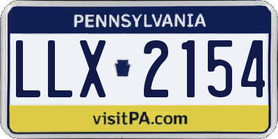 PA license plate LLX2154