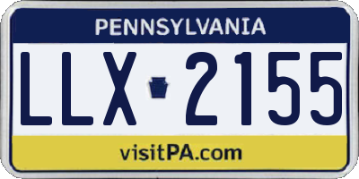 PA license plate LLX2155