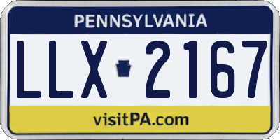 PA license plate LLX2167