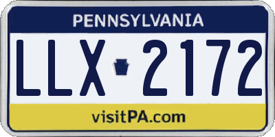 PA license plate LLX2172