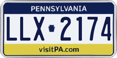 PA license plate LLX2174