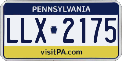 PA license plate LLX2175