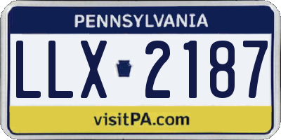 PA license plate LLX2187