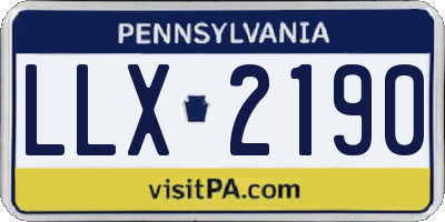 PA license plate LLX2190