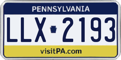 PA license plate LLX2193