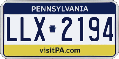 PA license plate LLX2194