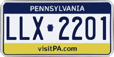 PA license plate LLX2201
