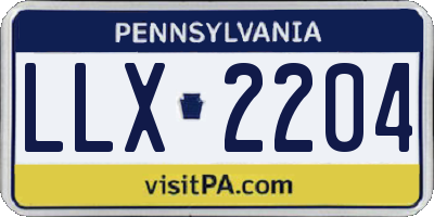 PA license plate LLX2204