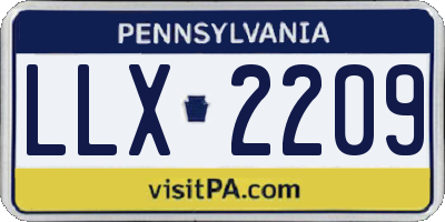 PA license plate LLX2209