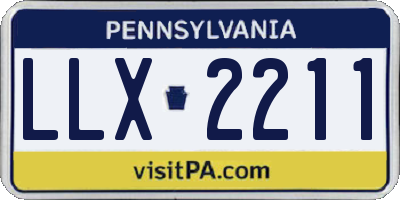 PA license plate LLX2211
