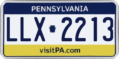 PA license plate LLX2213