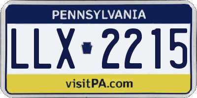 PA license plate LLX2215