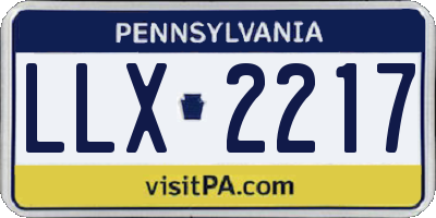 PA license plate LLX2217