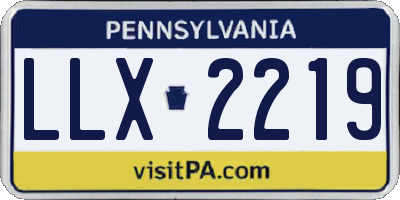 PA license plate LLX2219