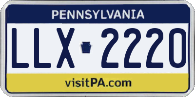 PA license plate LLX2220