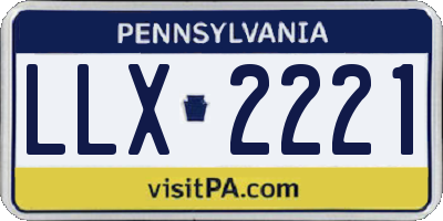 PA license plate LLX2221