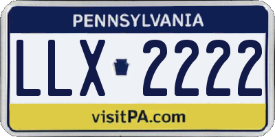 PA license plate LLX2222