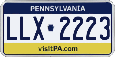 PA license plate LLX2223