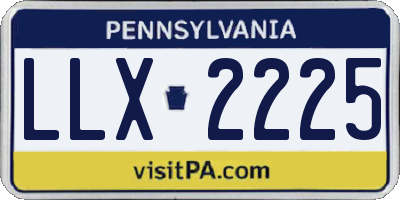 PA license plate LLX2225