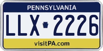 PA license plate LLX2226