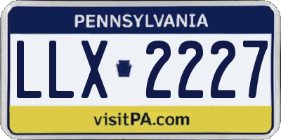PA license plate LLX2227