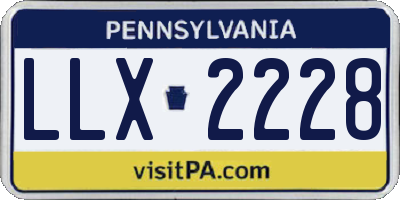 PA license plate LLX2228