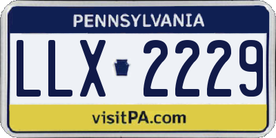 PA license plate LLX2229